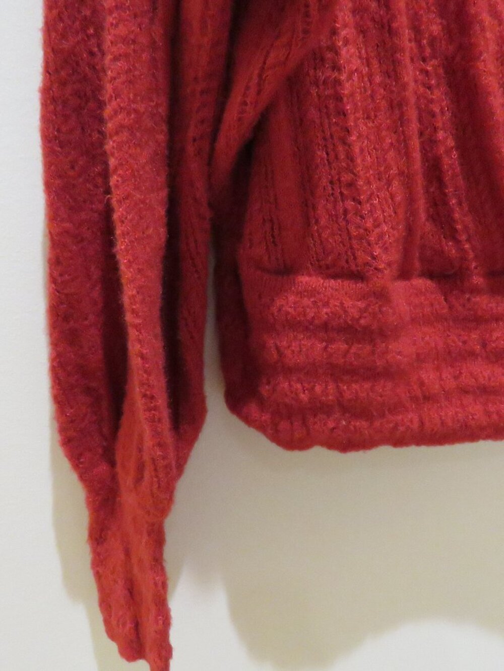 HALARA Sheer V Neck Long Sleeve Work Sweater-Front and Back Wearable Rose Bud - Picture 6 of 16